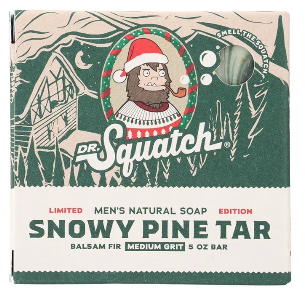 Dr. Squatch LIMITED EDITION Snowy Pine Tar Medium Grit Soap